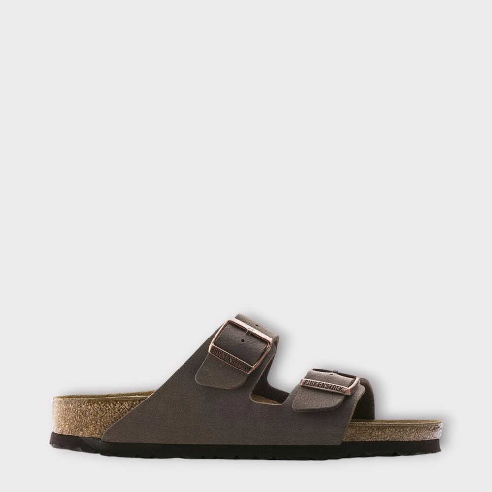 Birkenstock Arizona Birkibuc Slide Sandals in Mocca Birko-Flor Nubuck 0151181